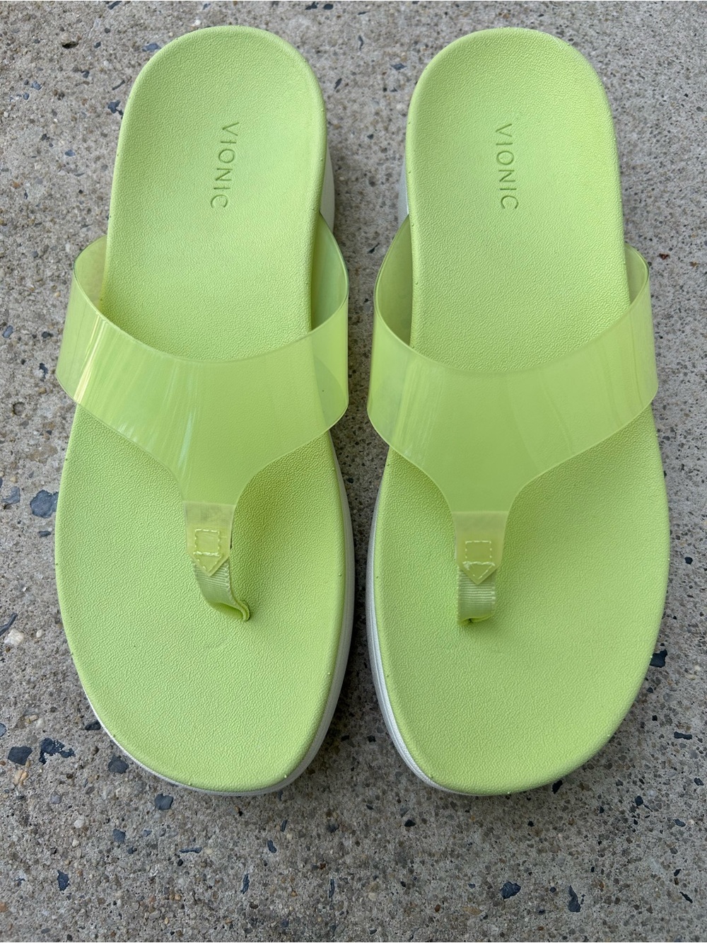 NWOT Vionic Luminous Thong Chunky Platform Sandal Lime Green Womens Size 10 NEW - Picture 4 of 9